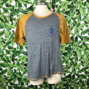 Buffalo Gray Mustard Heathered Baseball Tee